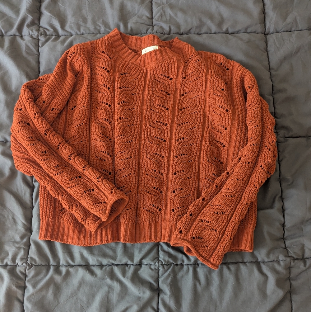 Poof Apparel Rust Colored Knit Sweater